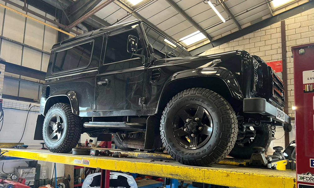 Land Rover clutch components undergoing repair and maintenance at AJ 4X4 