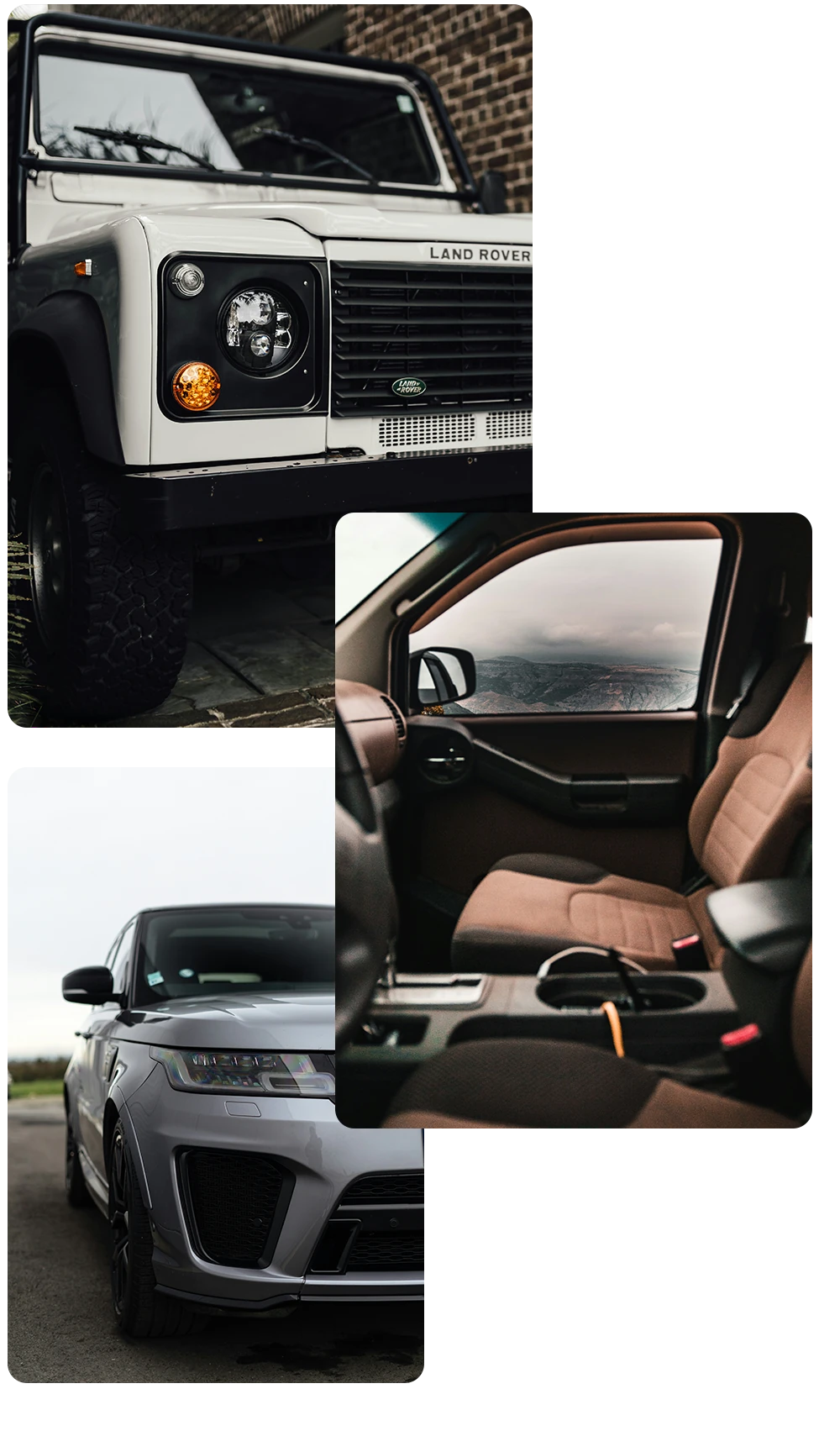 Land Rover interior and exterior design serviced by AJ 4X4 